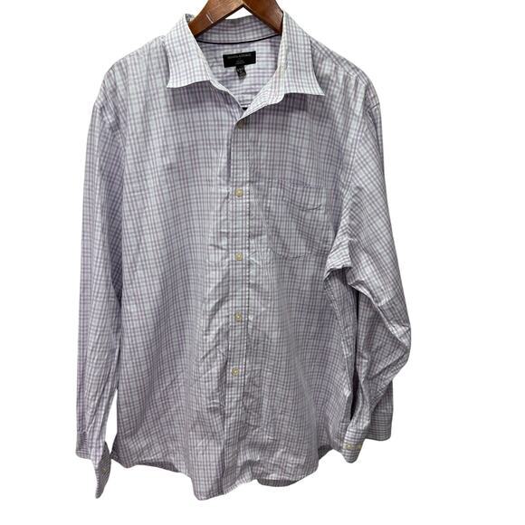 Banana Republic Men’s Dress Shirt sz XL 18-36 Non Iron Slip Fit Checkered #H113 - Picture 1 of 7